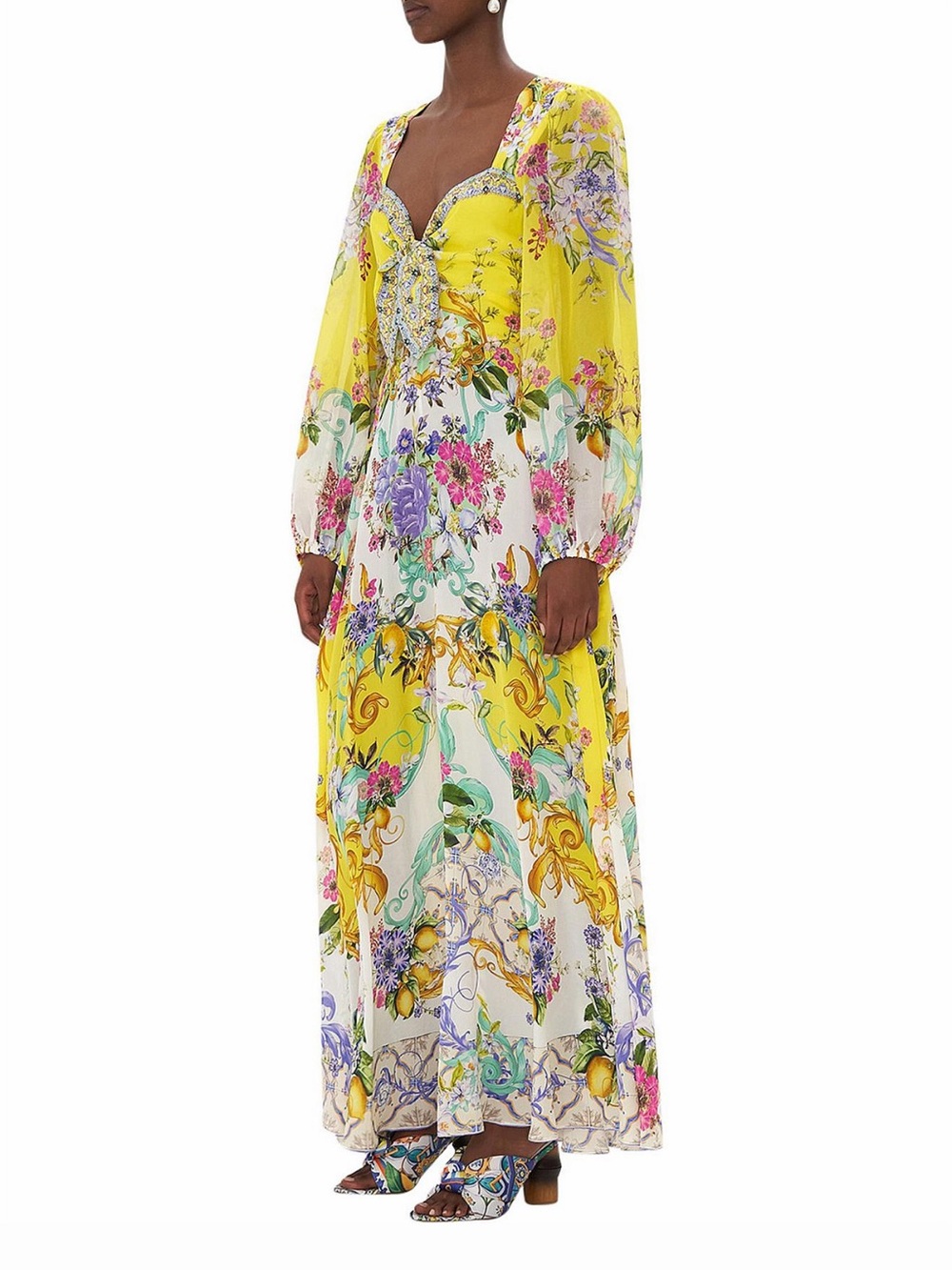 Camilla Czarine silk tie front maxi dress - Picture 7 of 8